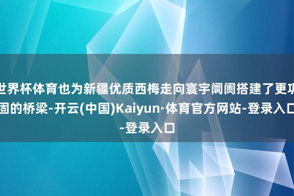 世界杯体育也为新疆优质西梅走向寰宇阛阓搭建了更巩固的桥梁-开云(中国)Kaiyun·体育官方网站-登录入口