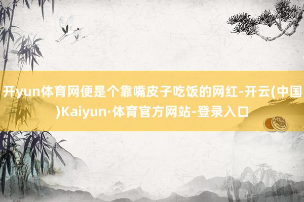 开yun体育网便是个靠嘴皮子吃饭的网红-开云(中国)Kaiyun·体育官方网站-登录入口